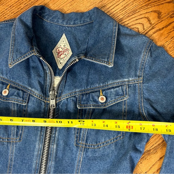 Vintage 90’s JouJou Denim Zip Up Bodycon Dress Size L - Picture 11 of 13